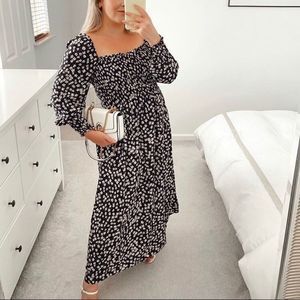 H&M Smock-detail Puff Sleeve Dress Bloggers fav